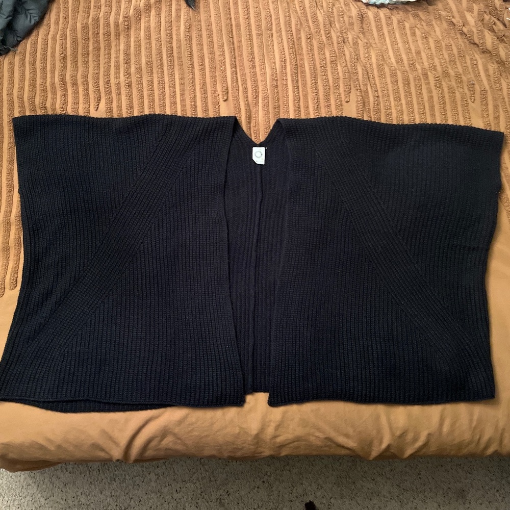 Black knit poncho